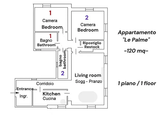 -piazza Mazzini- 120 Mq - 2 - 2 Bagni E Garage Apartment *